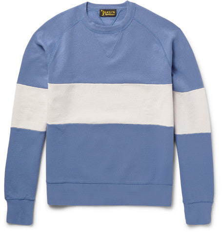 1950s colour block loopback cotton jersey sweatshirt