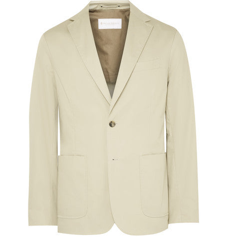 beige ecoseam  cotton gabardine blazer