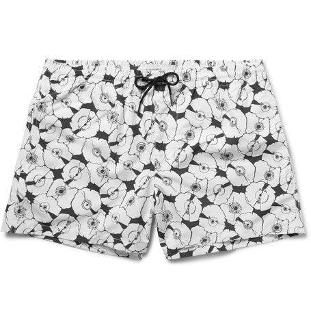 arlen slim fit short length printed swim shorts