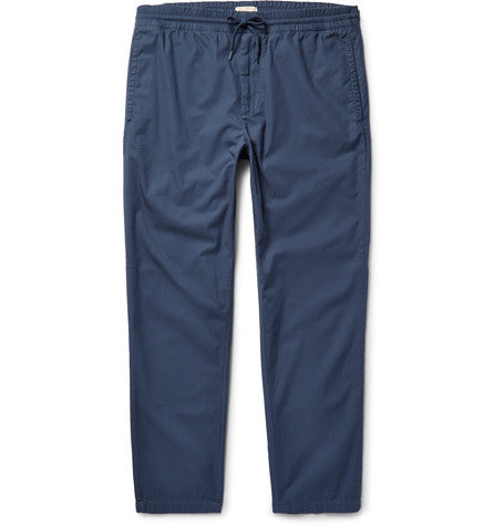 cropped cotton twill trousers