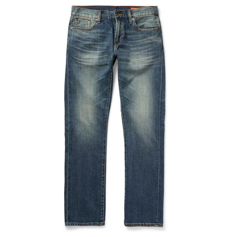 mick slim fit washed selvedge denim jeans