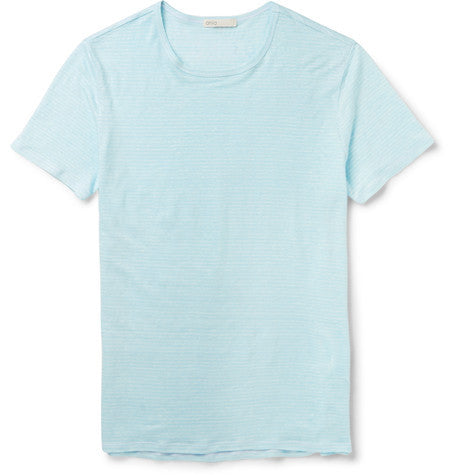 chad slim fit striped linen t shirt