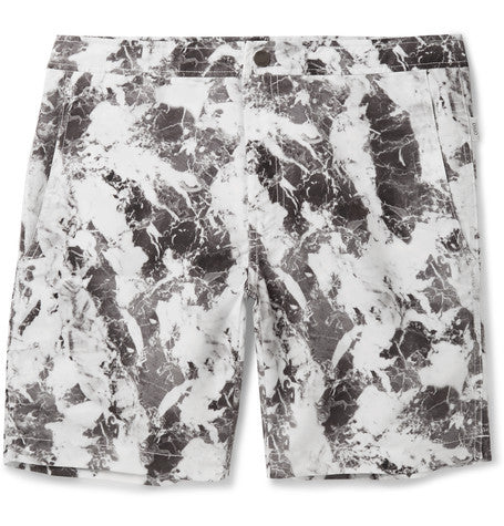 calder mid length marble print swim shorts