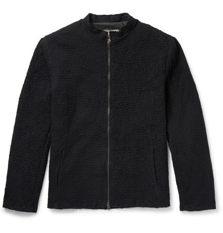 crocheted cotton bomber jacket