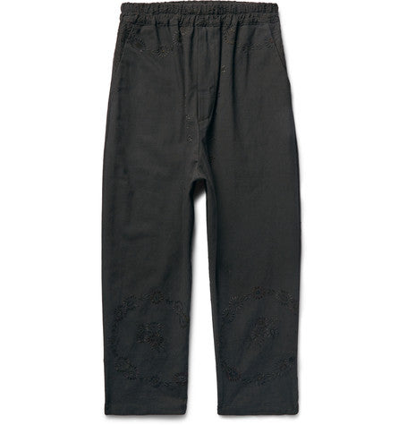morton cropped embroidered linen trousers
