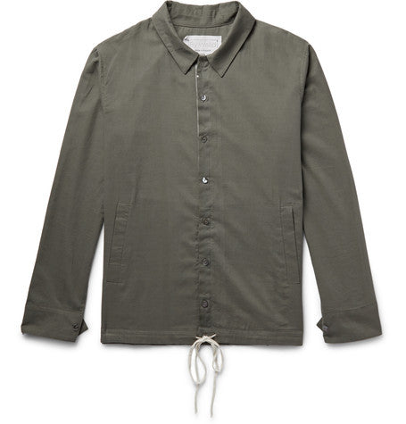drawstring hem cotton voile overshirt