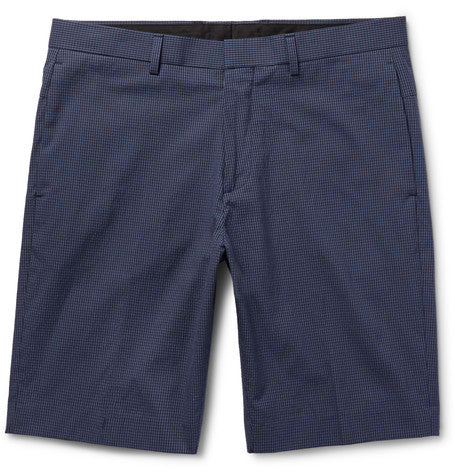 beck micro checked cotton blend shorts