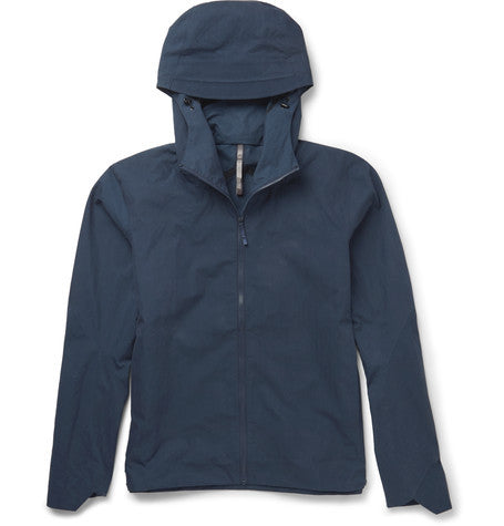 isogon slim fit cotton blend shell hooded jacket