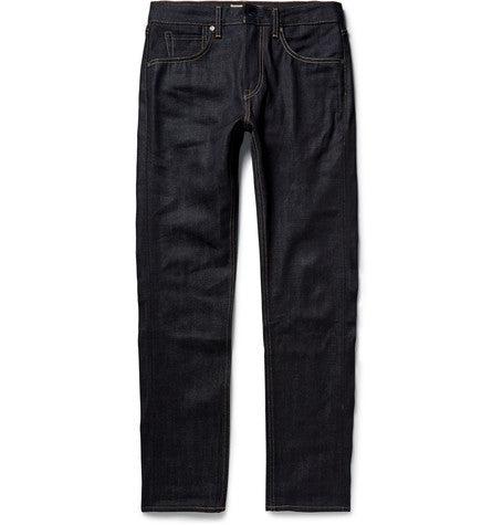 tack slim fit dry selvedge denim jeans