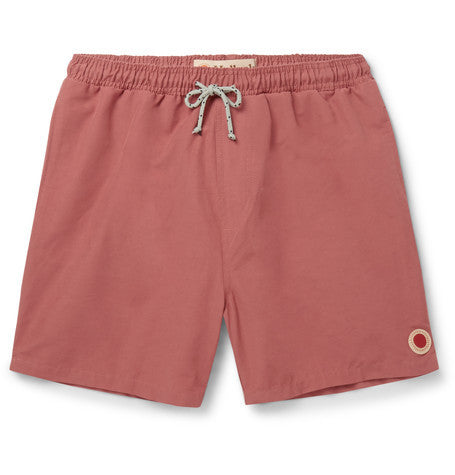 mid length cotton blend swim shorts