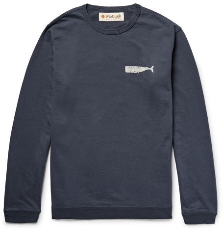 olde whale printed loopback cotton jersey sweatshirt