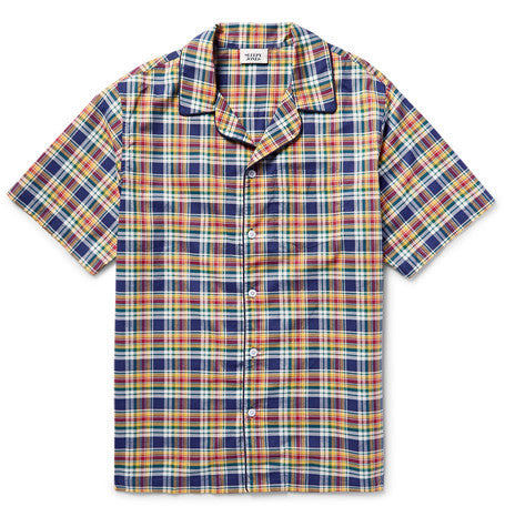 henry madras checked cotton pyjama shirt
