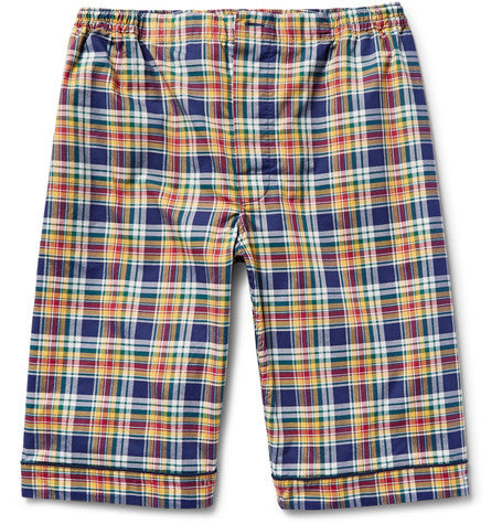 scully madras checked cotton pyjama shorts