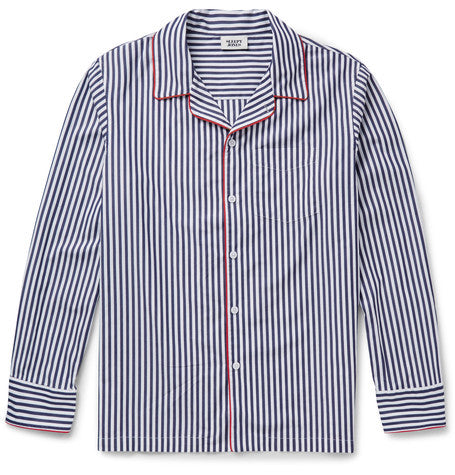henry striped cotton pyjama shirt