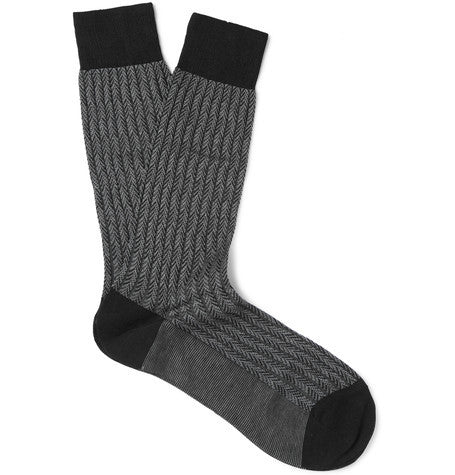 folgate ribbed cotton blend socks