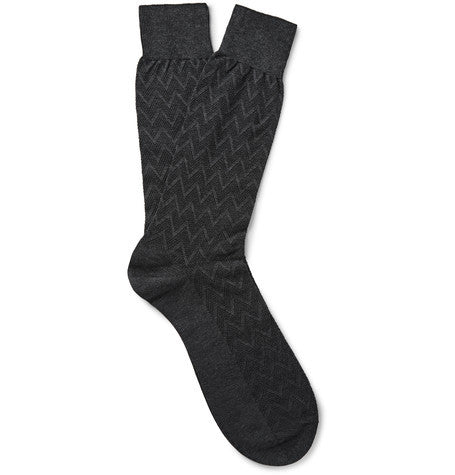 chalcot chevron egyptian cotton blend socks