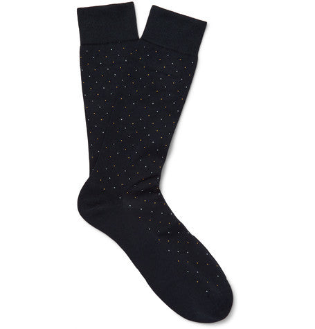 regent pin dot egyptian cotton blend socks