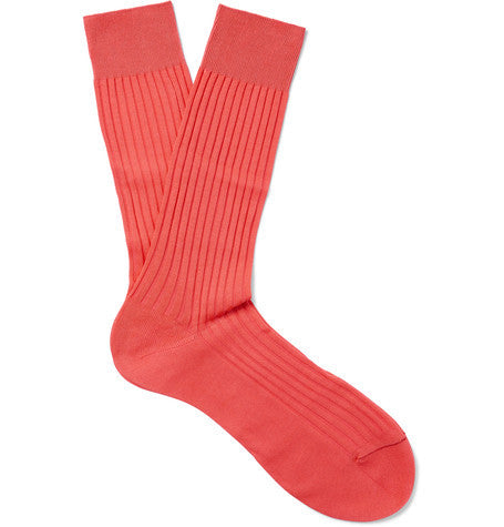 ribbed cotton blend socks
