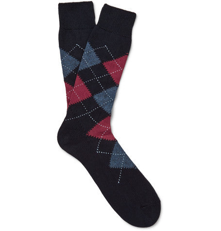 turnmill argyle egyptian cotton blend socks