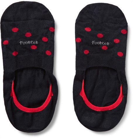polka dot egyptian cotton blend no show socks