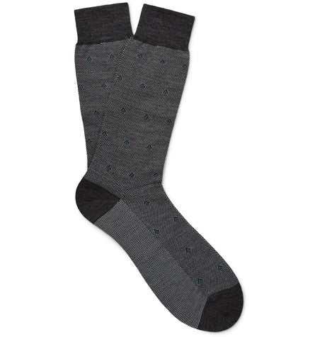 blake birdseye escorial  wool blend jacquard socks