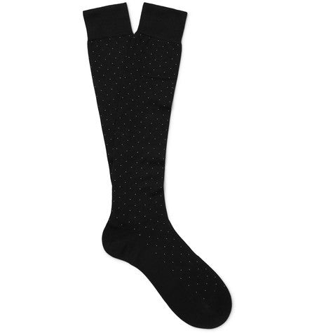 gadsbury knee length pin dot cotton blend  socks