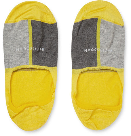 colour block pima cotton blend no show socks