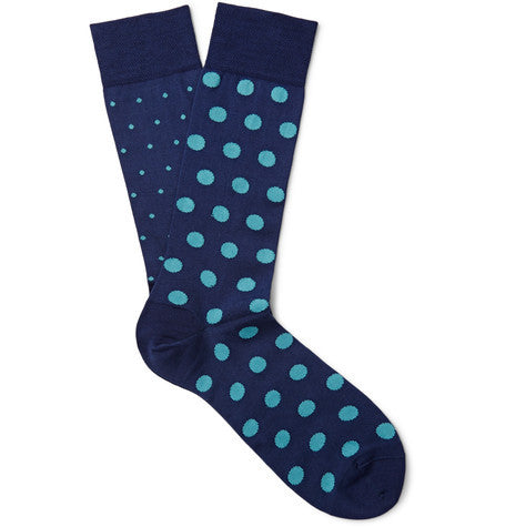 polka dot pima cotton blend socks