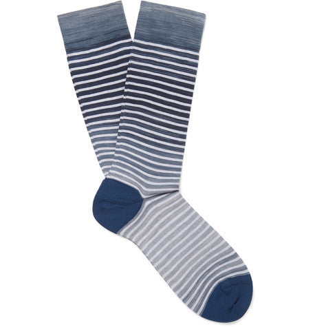 sailor stripe pima cotton blend socks