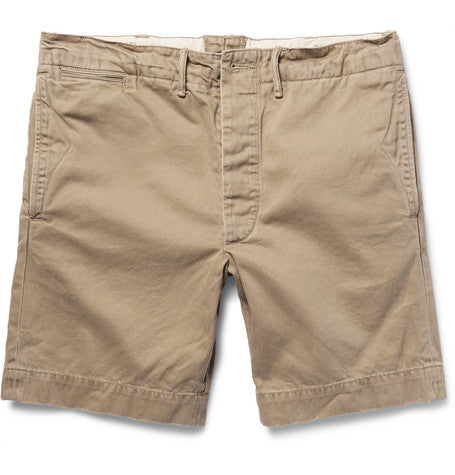 garment dyed cotton twill chino shorts