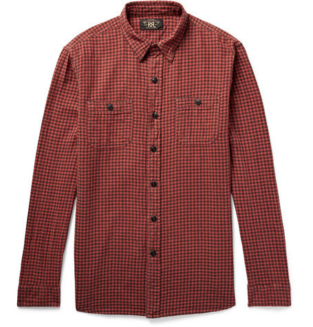 reliance buffalo checked cotton and linen blend shirt