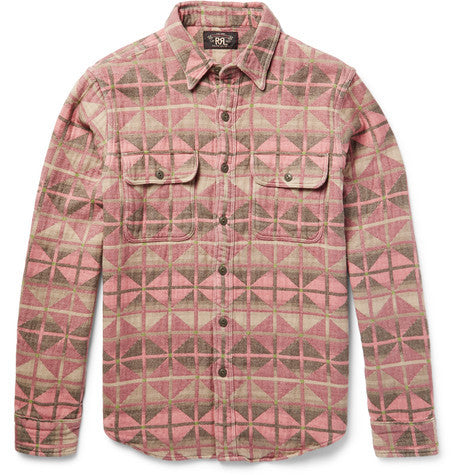 slim fit patterned cotton jacquard shirt