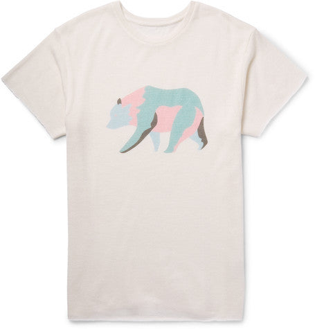 printed cashmere and silk blend t shirt