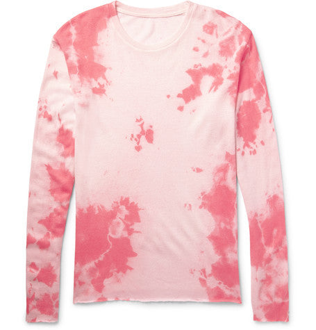 tie dyed knitted cashmere and silk blend t shirt