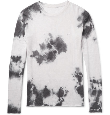 tie dyed cashmere and silk blend t shirt