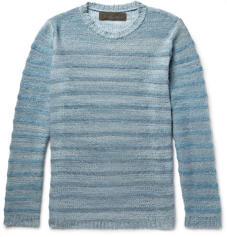 striped melange cashmere sweater