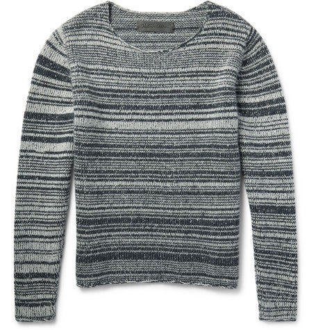 striped marled cashmere sweater