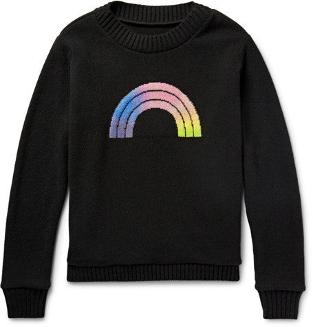 rainbow intarsia cashmere sweater