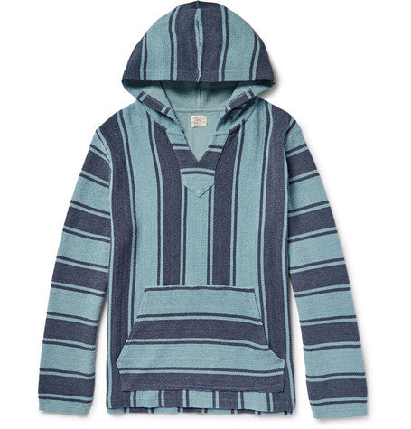 baja striped textured cotton hoodie