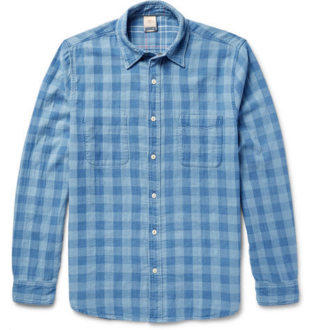 belmar reversible checked brushed cotton overshirt