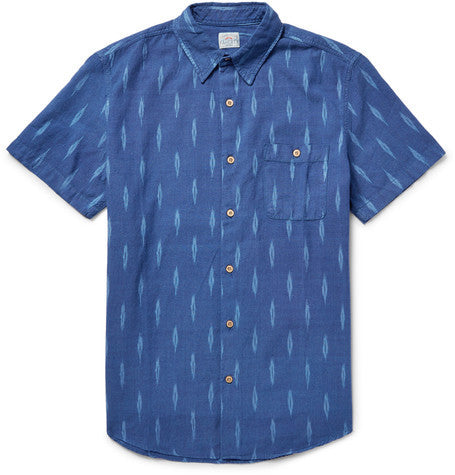 seasons slim fit ikat print cotton shirt