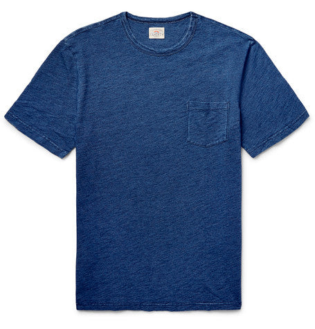 indigo dyed cotton jersey t shirt
