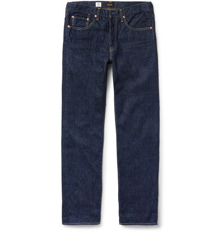 slim fit rinsed denim jeans