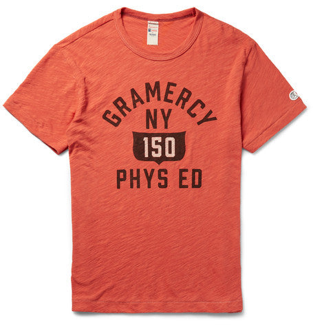 slim fit printed slub cotton jersey t shirt