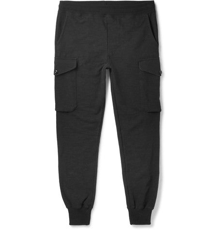 slim fit cotton jersey cargo sweatpants