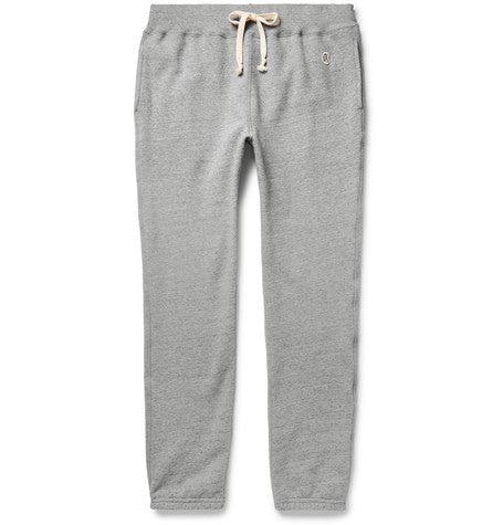 tapered fleece back cotton blend jersey sweatpants