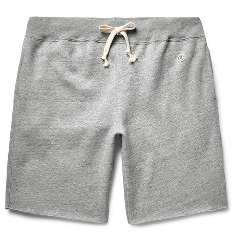 cut off fleece back cotton blend jersey shorts