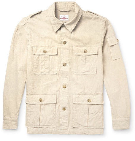 correspondent linen and cotton blend field jacket
