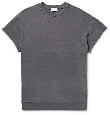 oversized garment dyed loopback cotton jersey sweatshirt