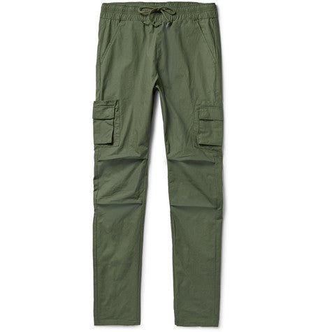 slim fit tapered cotton cargo trousers